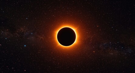 Fototapeta premium solar eclipse with a vibrant starry cosmos background