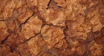 Macro shot of rustic brown wall texture resembling natural landscape