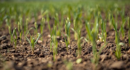 Fototapeta premium Durra and jowari plants growing in healthy soil for sustainable farming