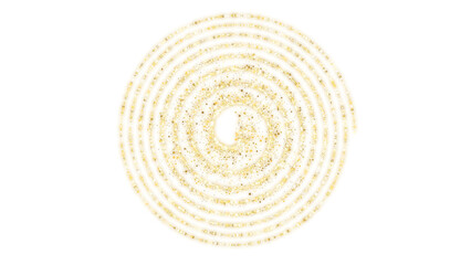 PNG image of Golden sparkling dust spiral effect creating a magical and luxurious glittering festive design element, perfect for celebration or abstract projects on transparent background. on transpar