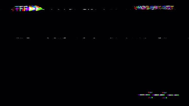 VHS Fast Forward FF Screen Overlay with Distorted Signal, Analog Glitch, Static Noise, and Timecode on Black Background. Seamless 4K Motion Graphic Loop 4k video animation seamless loop