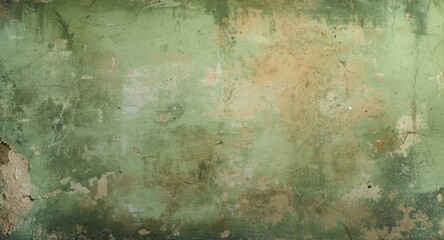 Obraz premium Aged green stucco textured wall showing weathered distressed finish ideal for background use