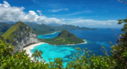 Obraz premium Adventure travel showcasing stunning sea and island views in a scenic coastal landscape