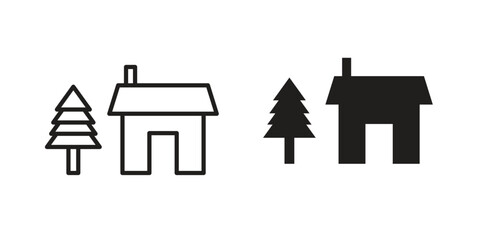 Cabin icon collection with multiple styles. EPS10