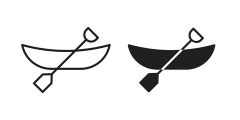 Canoe icon collection with multiple styles. EPS10