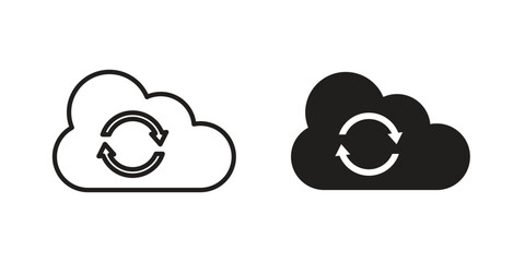 Cloud sync icon collection with multiple styles. EPS10