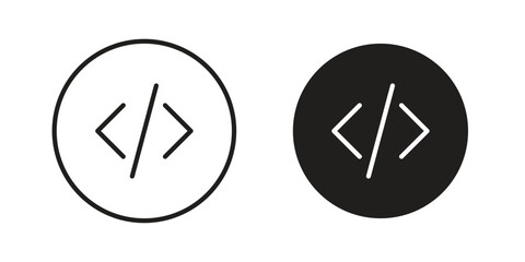 Code icon collection with multiple styles. EPS10