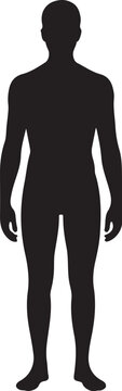 Black silhouette of a standing male figure