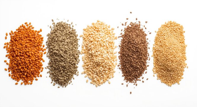 White Background Display of Whole Zira Grains for Meat Seasoning Use