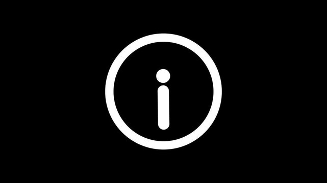 Minimalist Logo Design with Black Upper Half and White Lower Section Featuring 'i' in Circle on Transparent Animation Background