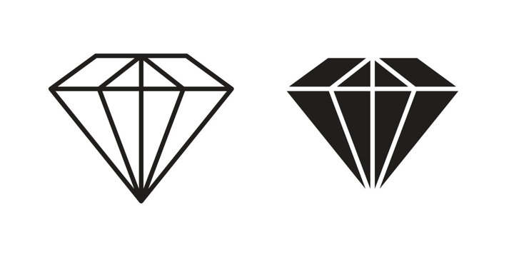 Diamond icon collection with multiple styles. EPS10
