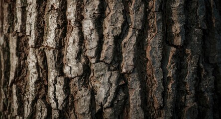Obraz premium Macro detailed image of tree bark's rugged exterior