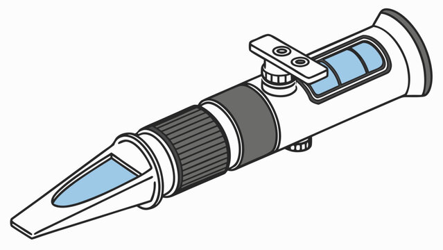 A vector graphic illustration of a refractometer, a scientific instrument used for measuring refractive index.