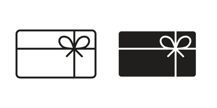 Gift card icon collection with multiple styles. EPS10