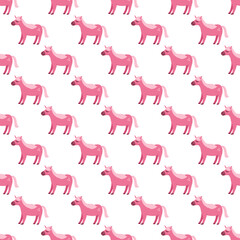seamless pink unicorn pattern on a transparent background