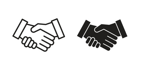Obraz premium Handshake icon collection with multiple styles. EPS10