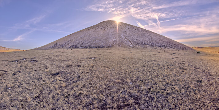 Sunburst behind the Northeast Slope of SP Crater near Flagstaff, Arizona, USA