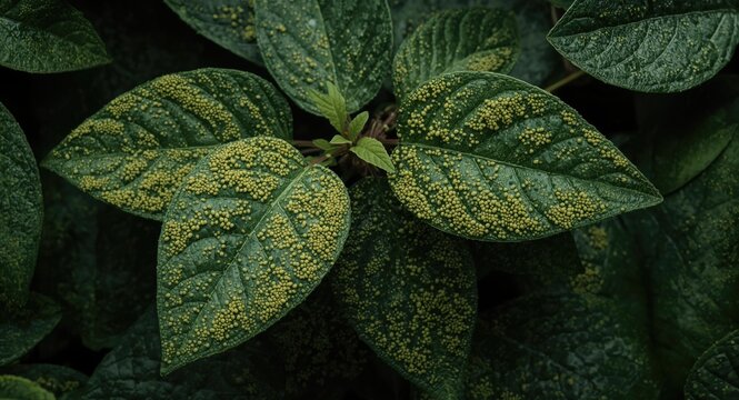 Textural changes on Alstonia scholaris foliage from insect egg accumulation