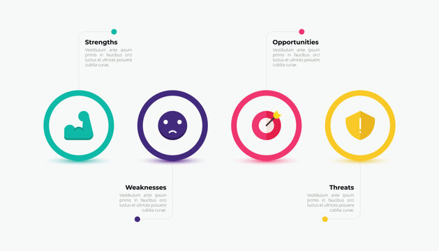 Modern SWOT Analysis Infographic Template With Business Icons