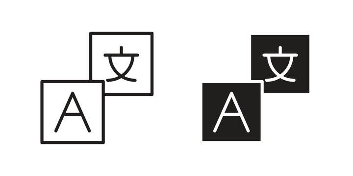 Language icon collection with multiple styles. EPS10