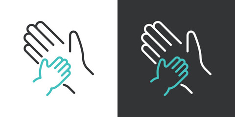 Obraz premium 親子の手アイコン