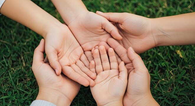 Heartwarming family hands united on mother's day celebrating love and gratitude