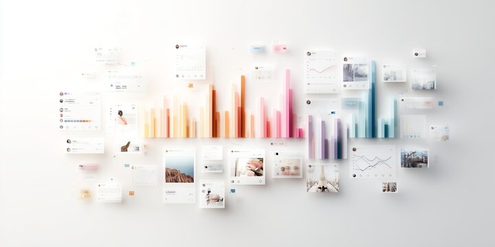 Data visualization showing trends and user interaction metrics over time in digital format