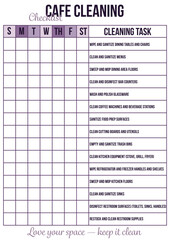 cafe cleaning checklist