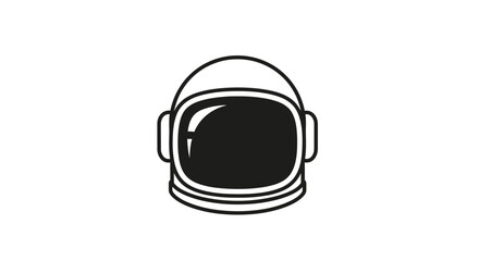 Astronaut Helmet Simple Line Art Illustration. © Jagung