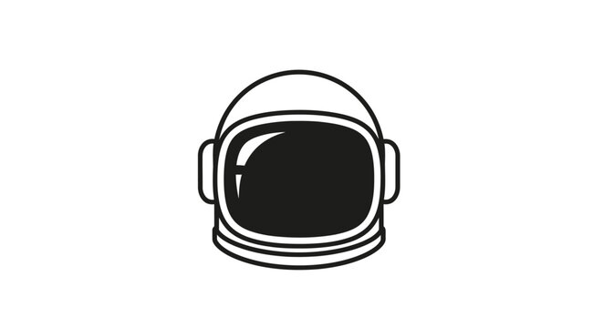 Astronaut Helmet Simple Line Art Illustration.