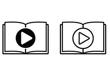 audio book icon vector for web design