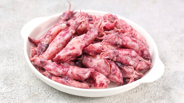 Cumi asin (Indonesian salted squid), a traditional preserved seafood ingredient commonly used in Indonesian cuisine. 