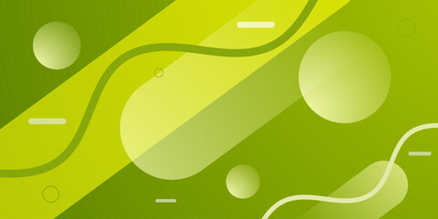 Abstract colorful green dynamic background with overlap curve and circle shape and lines pattern element concept design.