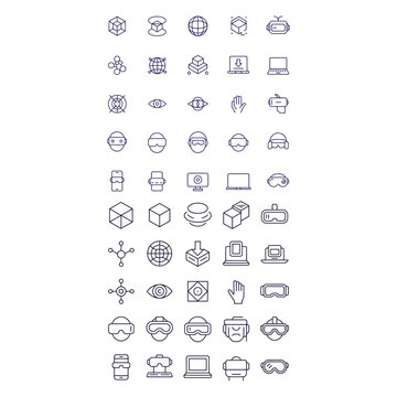 Virtual Reality and Technology Icon Set augmented reality