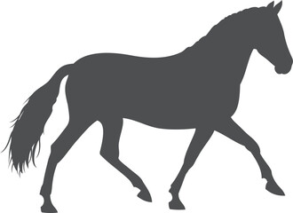 Obraz premium Running horse black icon. Standing animal silhouette