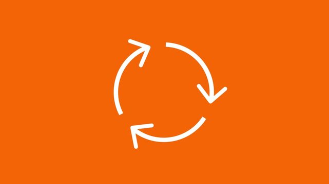 Three arrow icon animation. loading arrow motion. Refresh icon motion. Uploading arrow circle 4k video footage.
