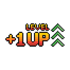 pixel art rank up arrow 8 bit vector icon for computer game, logo