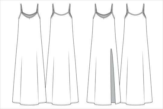 Set of shoulder strap maxi dress