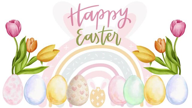happy easter clay style cheerful pastel animated greetings