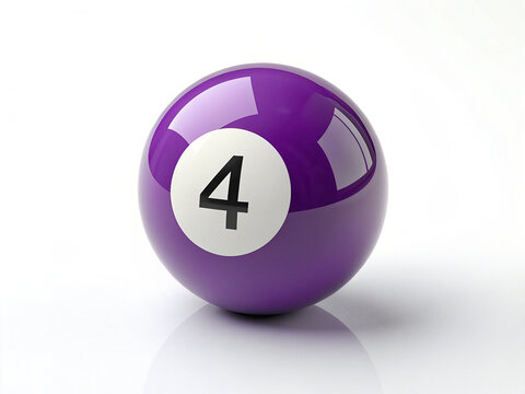 pool ball number four on white background