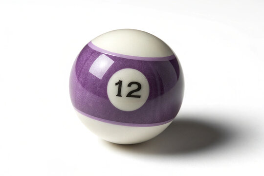 pool ball number twelve on whie background	
