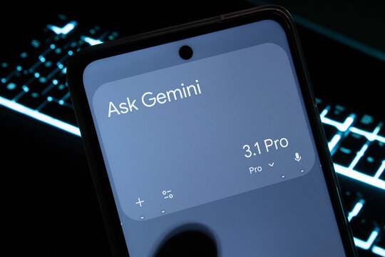 Gemini 3.1 Pro version chat model on a phone.