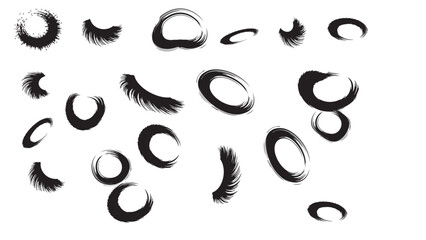 Black ink brush strokes and eyelash shapes abstract © Rubina parvin