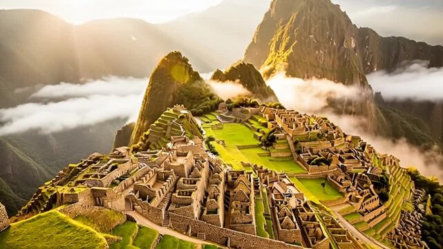 Majestic Machu Picchu - Ancient Inca Citadel in the Andes Mountains.