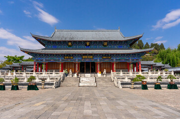 Obraz premium Main pavilion at Mufu Palace in Lijiang old town, China