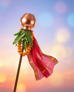 Gudi padwa poster illustration.