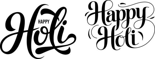 Happy holi calligraphy, happy holi typography, lettering, typo, text, text unit 4.eps © Saumitra