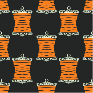 Seamless Pattern Oriental Lantern Vector