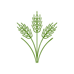Obraz premium Minimal wheat field symbol vector featuring elegant golden wheat stalks in a modern agricultural emblem style, scalable and ideal for organic brands, farming projects, packaging, and eco design.