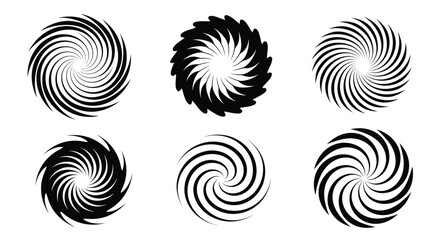 Abstract spiral designs in black and white a striking silhouette © MdGolam